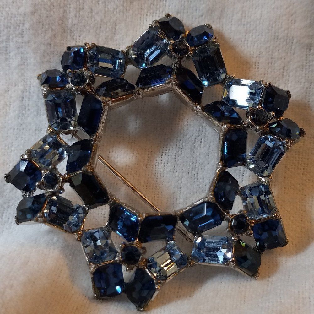 Vintage Bogoff Brooch Silver Tone Metal Sparkling